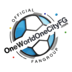 OneWorldOneCityFG Official Fan Group logo with football and global partnership theme.